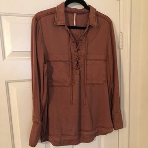 Free People Lace Up Top